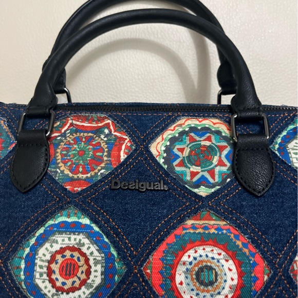 Desigual Women’s Denim Patchwork Bowling Bag - Picture 4 of 10
